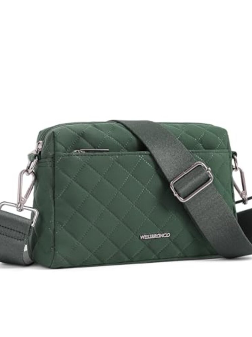 Quilted Nylon Crossbody Bag Small Lightweight Purse Adjustable Strap
